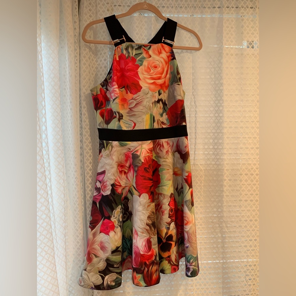 Ted Baker cocktail floral print dress London size 5 US size 12